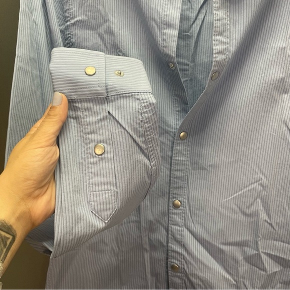 COPY - Armani Exchange blue pinstripe button down collared business professiona… - Picture 6 of 12